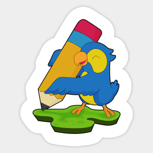 Parrot Pupil Pencil School Sticker